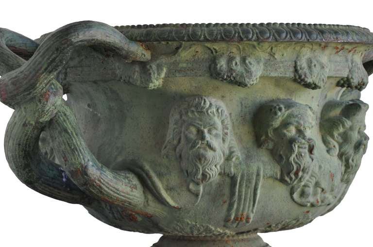French Pair of Cast Iron Copies of the Warwick Vase by J. J. Ducel Foundry - Paris