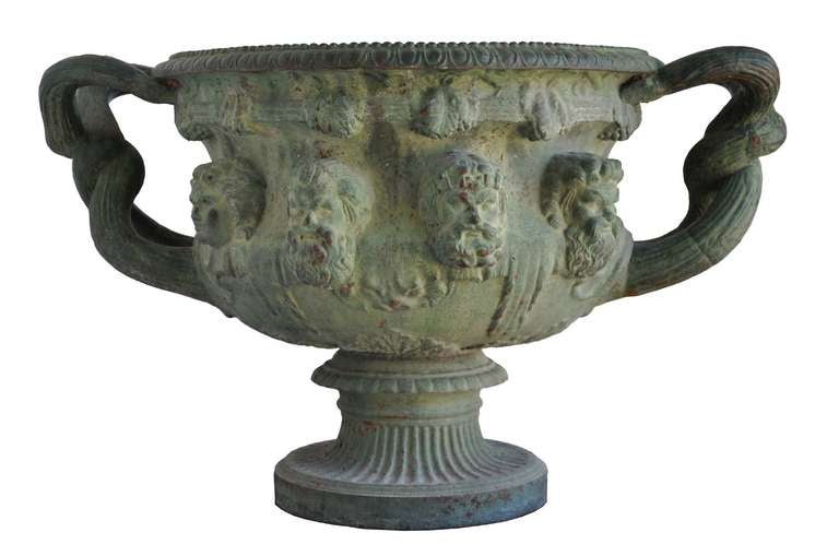 19th Century Pair of Cast Iron Copies of the Warwick Vase by J. J. Ducel Foundry - Paris