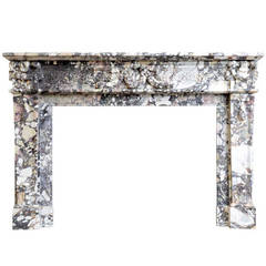Louis XVI Style African Breccia Marble Fireplace, 19th Century