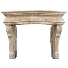 French Louis the 14th period limestone fireplace - Late 17th century.