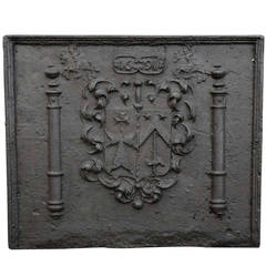 Large Cast Iron Fire Back, 17th Century