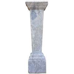 Antique White Marble Pedestal - 17th Century