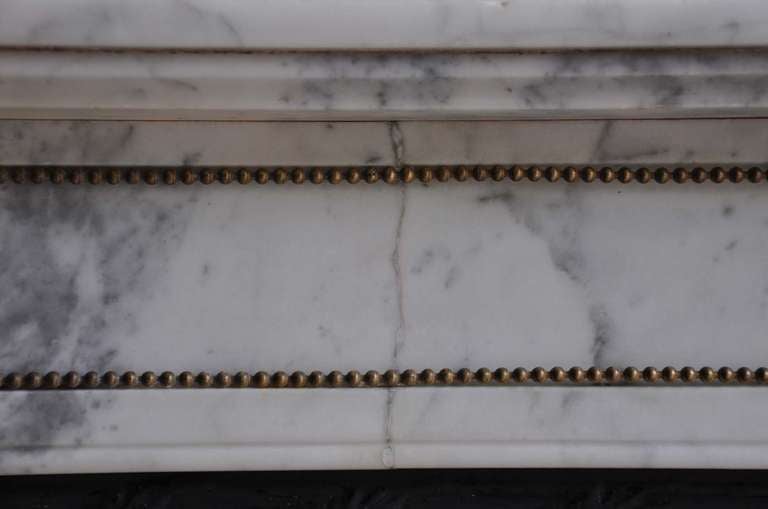 French Louis XVI Marble and Gilded Bronze Fireplace - 19th Century 4