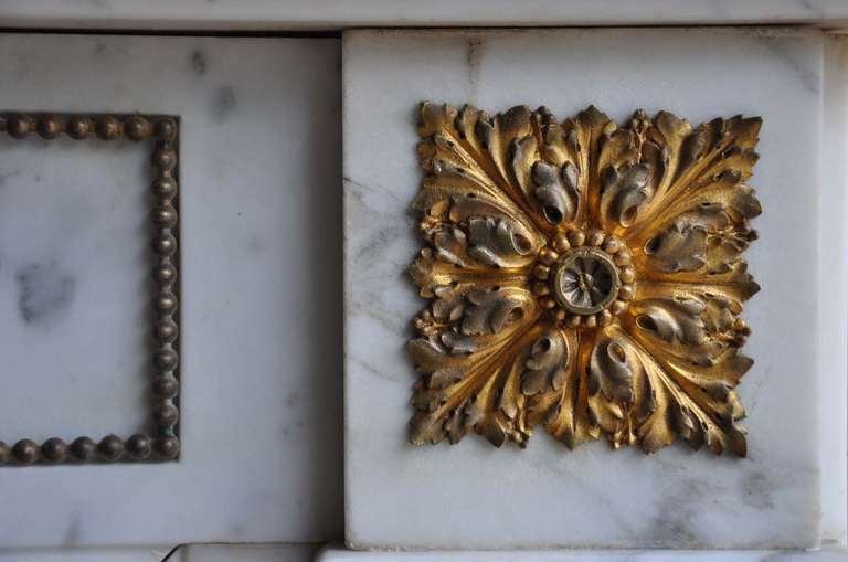 French Louis XVI Marble and Gilded Bronze Fireplace - 19th Century 6