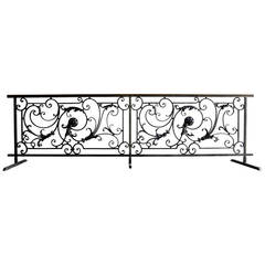French Louis the 14th style wrought iron and brass balustrade - 19th century