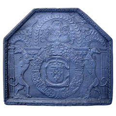 French Cast Iron Fireback, 17th Century