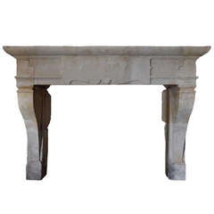 French Louis the 13th limestone fireplace - 17th century.