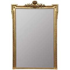 French Louis the 16th style wood and gilded stucco pier glass - 19th century