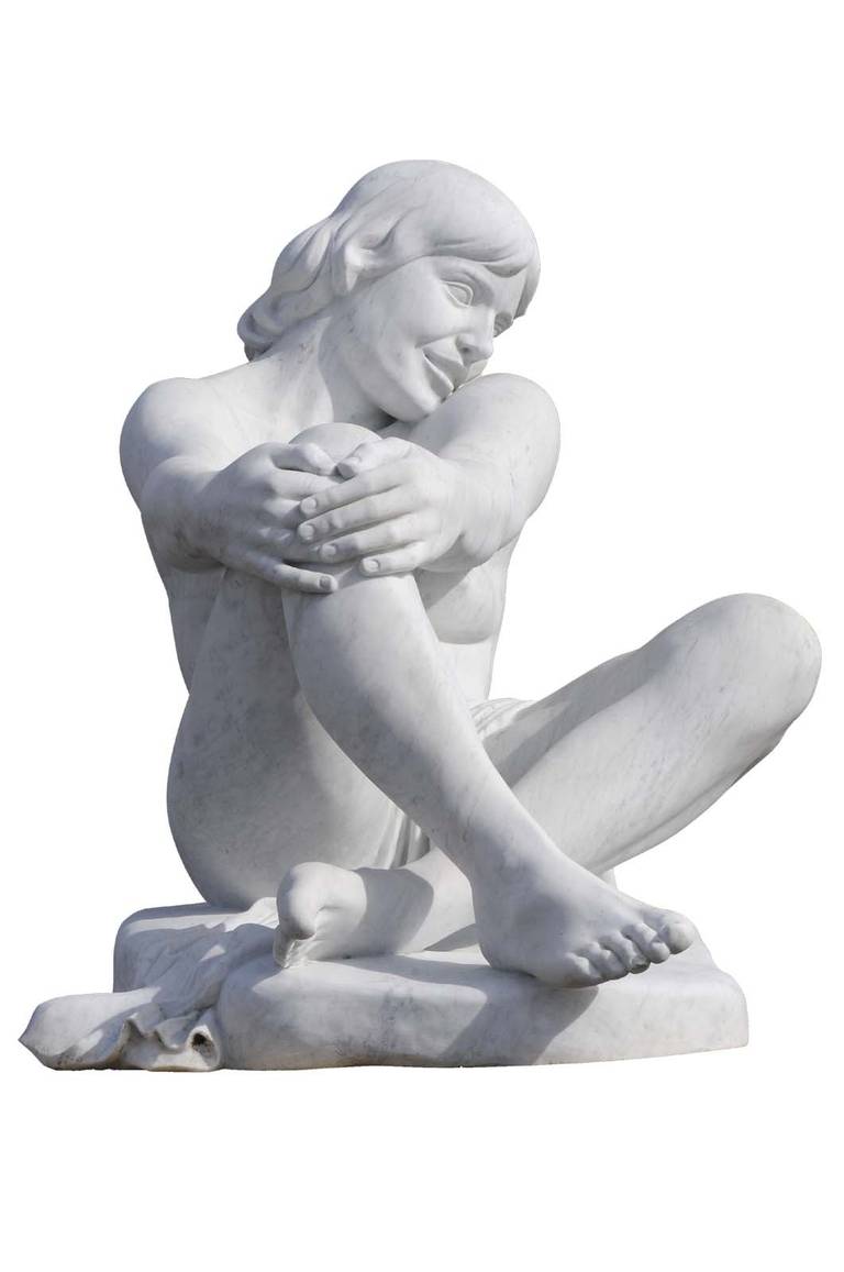 Naïade, White Carrara Marble Sculpture