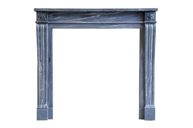 French Louis the 16th style grey marble fireplace - 19th century 1