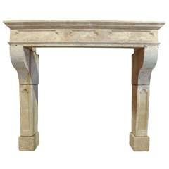 French Louis the 13th limestone fireplace - 17th century