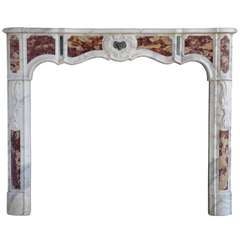 French Régence Period Marble Fireplace, Early 18th Century