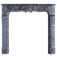 Used French Louis XV Period Sainte Anne Gray Marble Fireplace - 18th Century