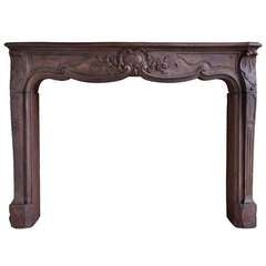 French Louis XV Period Pink Sandstone Fireplace - 18th Century