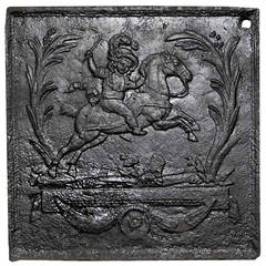 Antique Cast iron fireback - 18th century