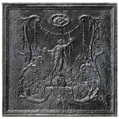 French Louis the 14th period cast iron fireback - The Comedy - 18th century