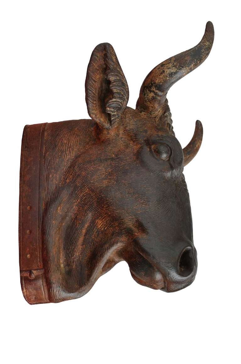 cast iron cow head