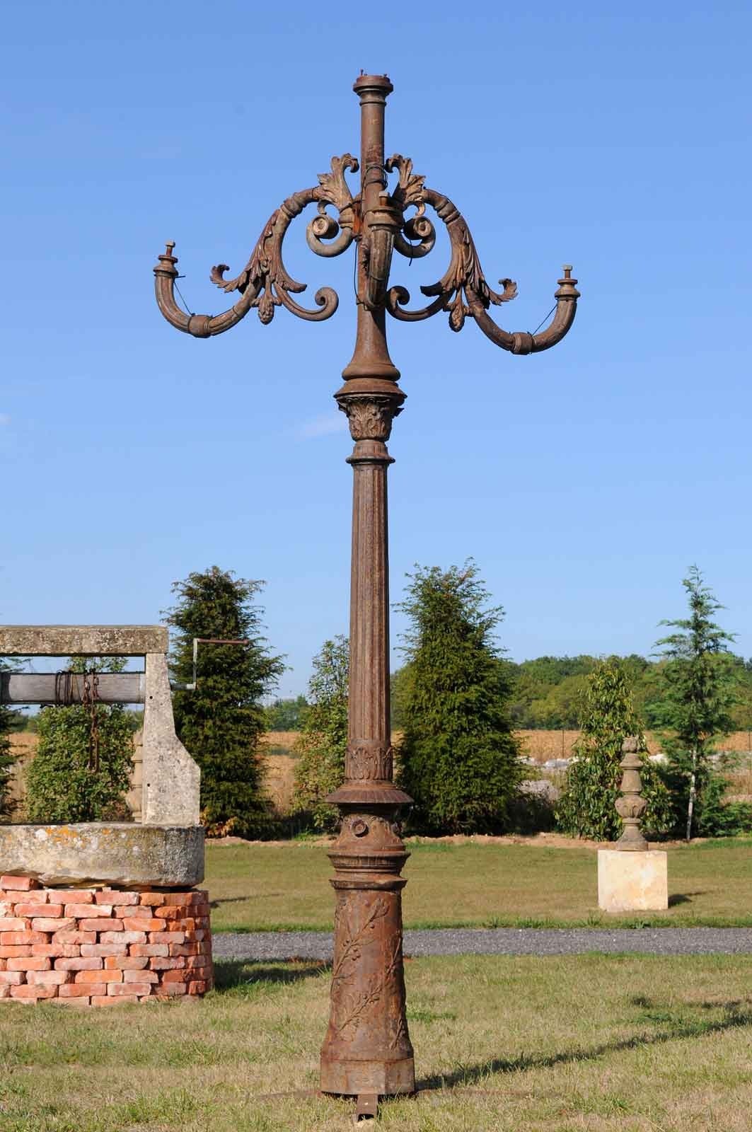 "Vendome" Type Cast Iron Candelabra, 19th Century