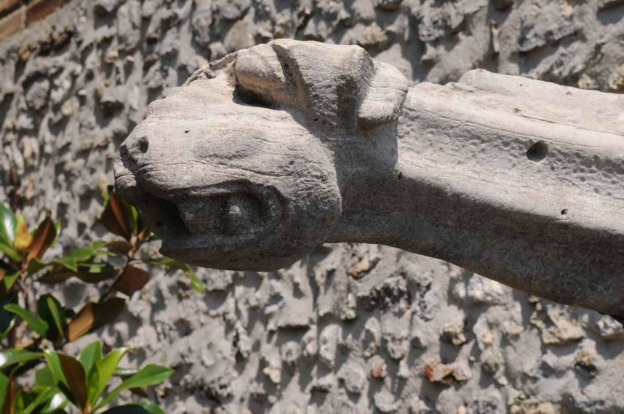 18th Century and Earlier French Gothic Period Stone Dog Gargoyle, Probably 15th Century