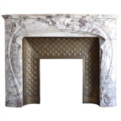 French Art Nouveau Period Marble Fireplace