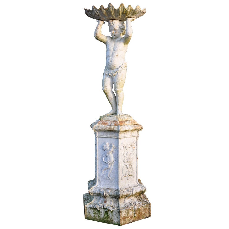 French Louis XIV Style Cast Iron Fountain Centerpiece, Late 19th Century
