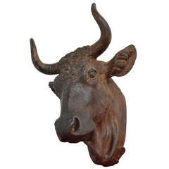 Antique Cast Iron Salers Cow Head - 19th Century