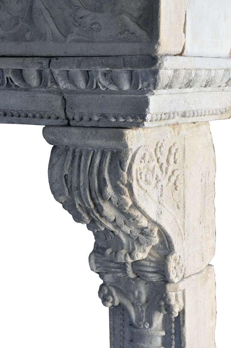 english renaissance limestone mantel