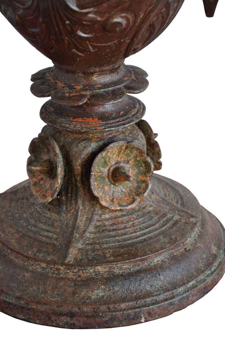 French Cast Iron Vase, Late 19th Century For Sale