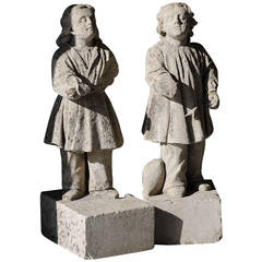 Pair of Stone Statues, 19th Century