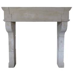 French Louis the 13th period limestone fireplace - 17th century