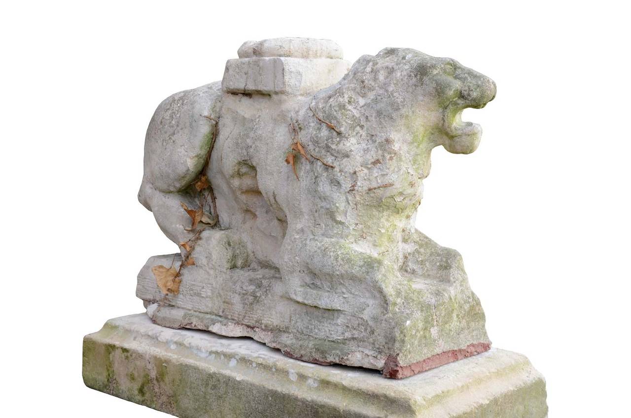 Stone Sculpture of a Laying Lion, 15th Century