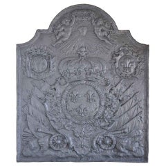 French Louis the 14th period cast iron fireback - Ca 1705
