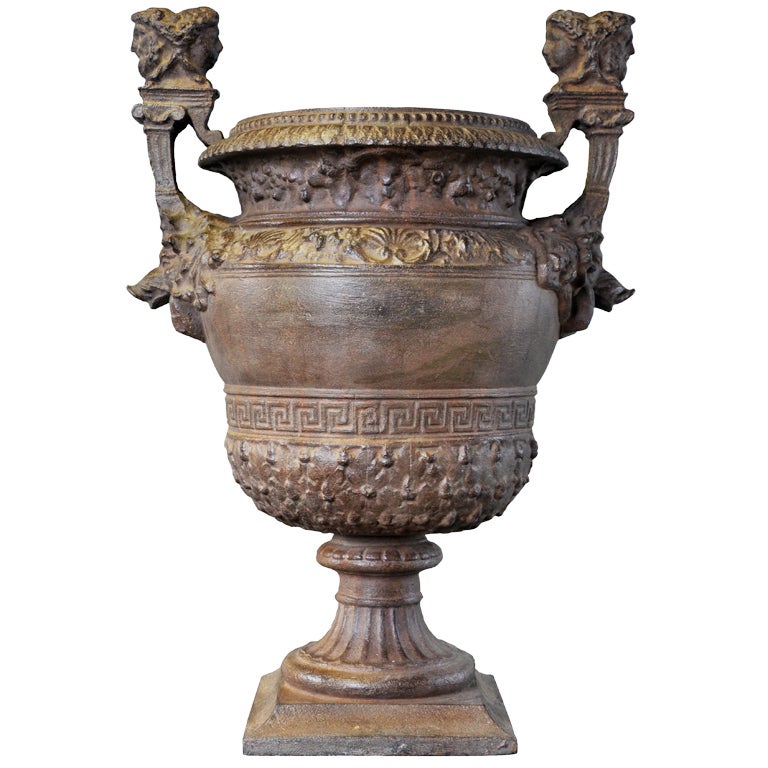 Louis XIV Style Cast Iron Garden Vase For Sale