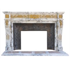 French Louis the 16th style marble and bronze fireplace - 19th Century