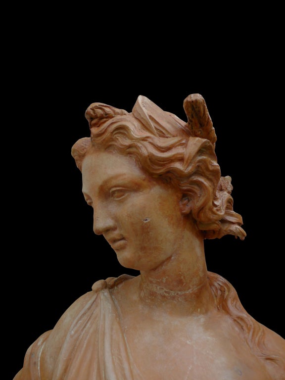 French Allegorical terra cotta figure of Cérès