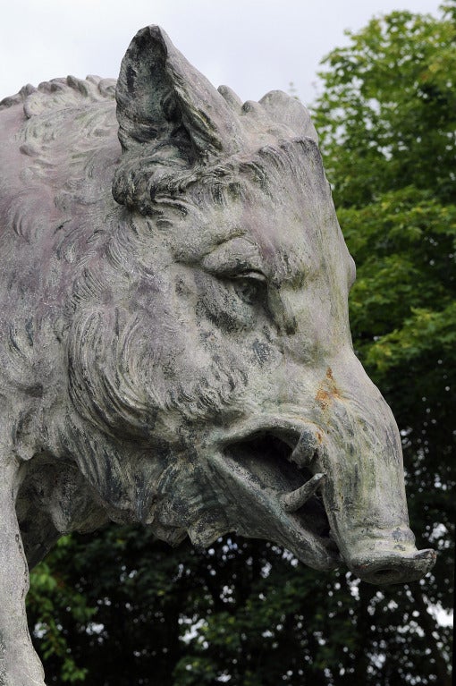 20th Century Bronze statue of a boar