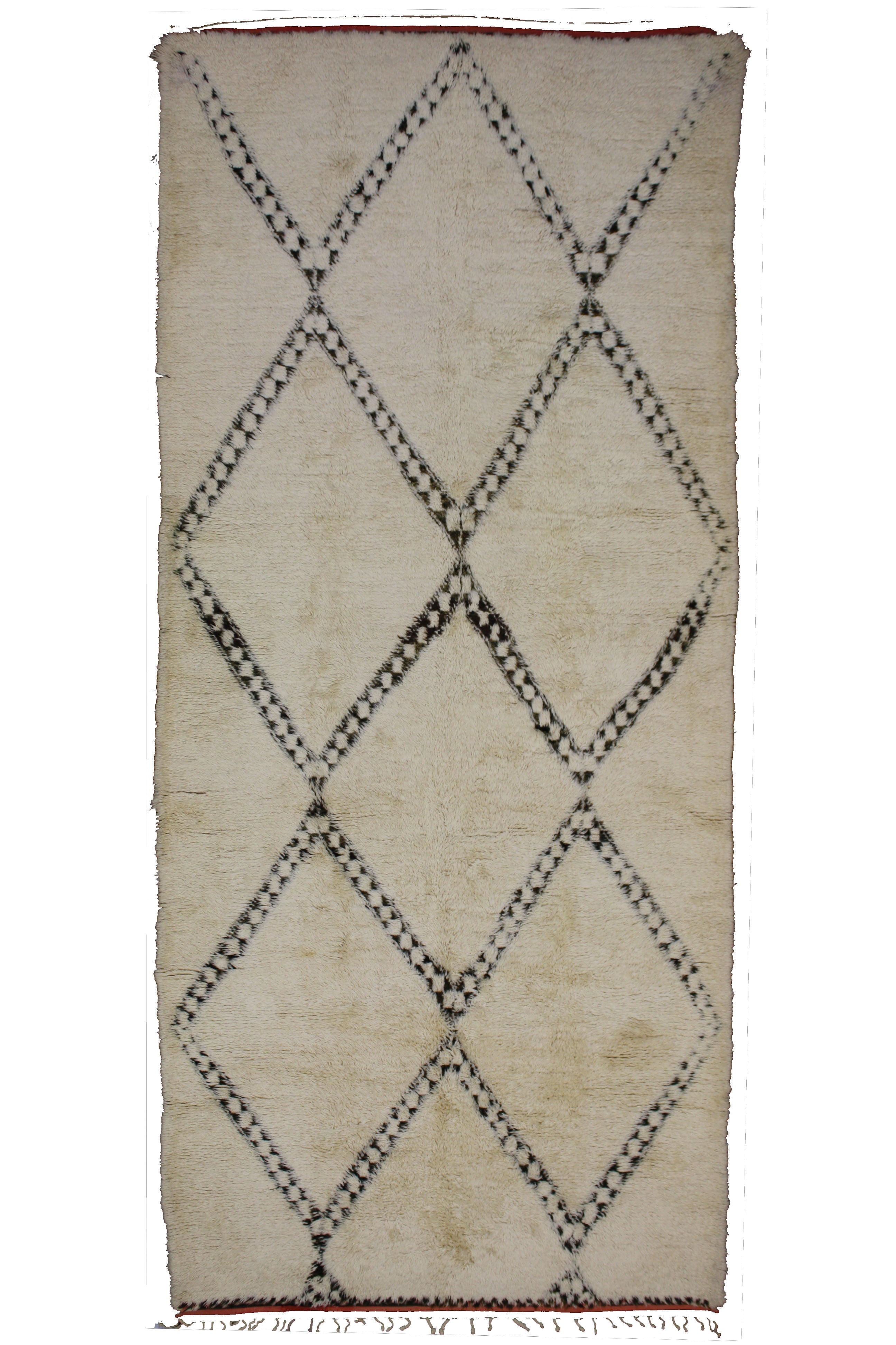 Beni Ouarain Moroccan Rug with Minimalist Design and Mid-Century Modern Style