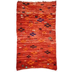 Mid-Century Modern Style Moroccan Rug with Tribal Design