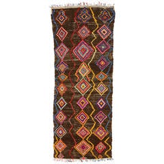 Vintage Berber Moroccan Carpet Runner with Bohemian Style 6
