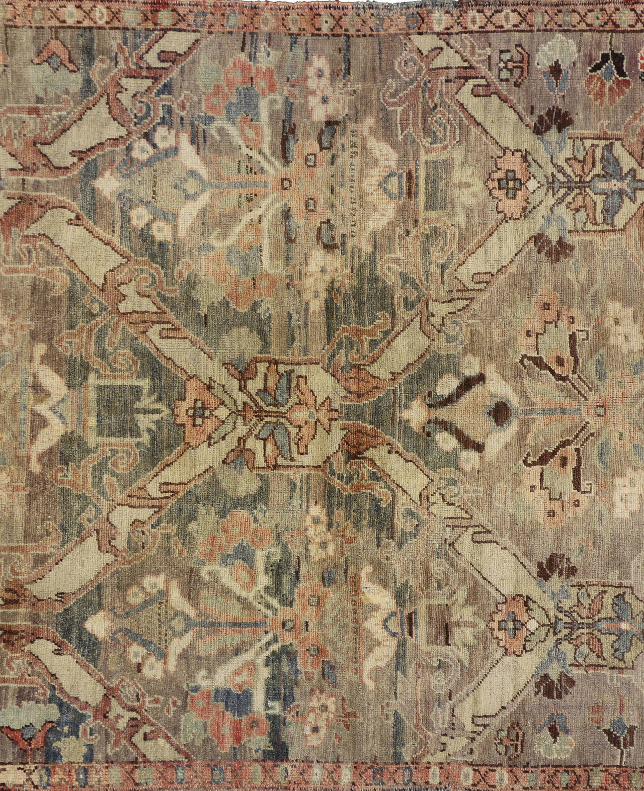 20th Century Antique Oushak Rug with Modern Design 