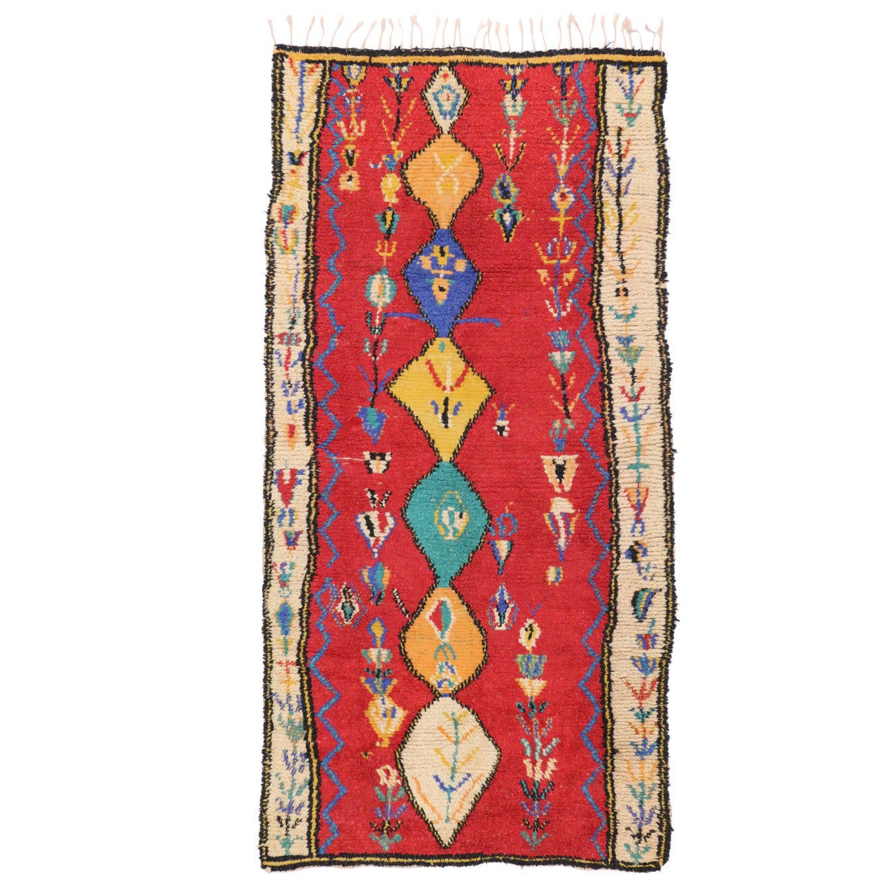 Vintage Berber Moroccan Red Rug With Modern Tribal Design For Vintage Berber Moroccan Red Rug With Modern Tribal Design For