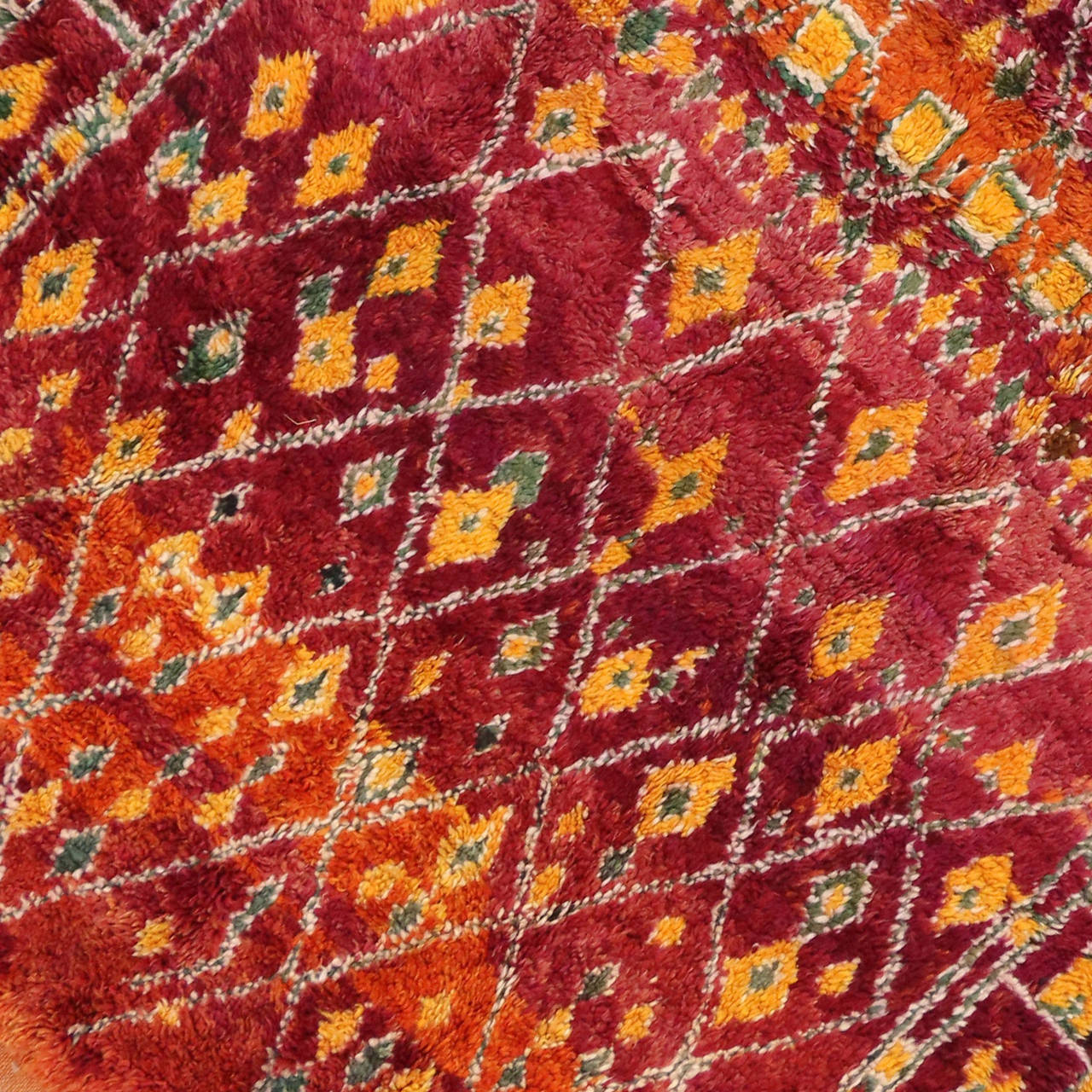 Hand-Knotted Vintage Moroccan Rug with Indian Summer Colors, 06'10