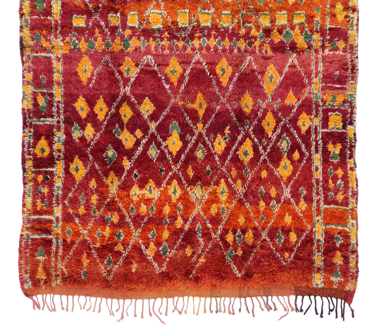 Wool Vintage Moroccan Rug with Indian Summer Colors, 06'10