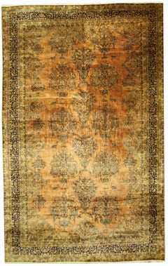 Antique Persian Kashan Hotel Lobby Size Rug Kork Manchester Wool 