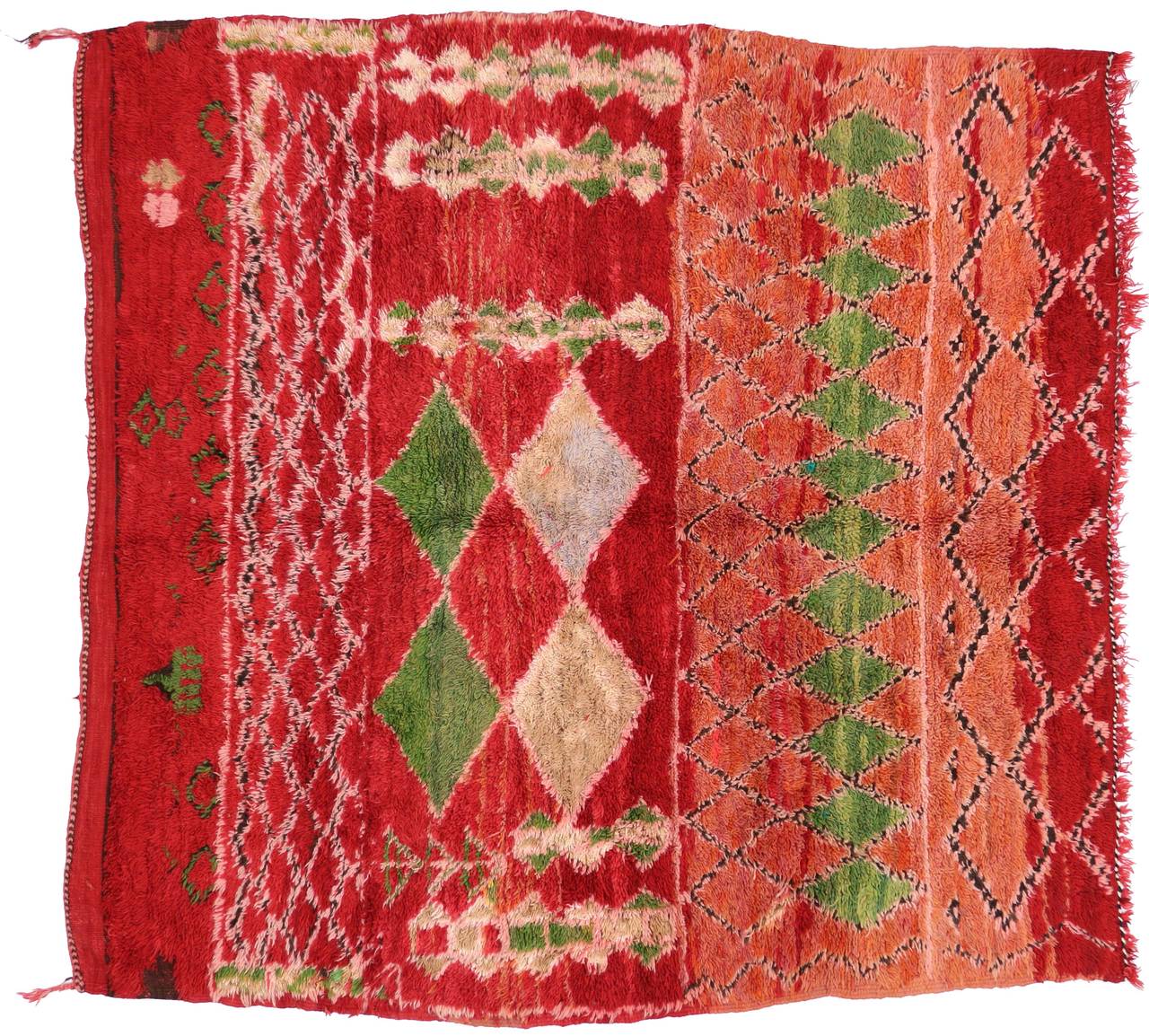 Vintage Berber Red Moroccan Rug with Geometric Design and Boho Chic