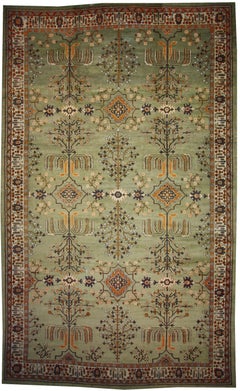 Georgian Style Antique Indian Agra Palace Rug with Weeping Willow Tree of Life