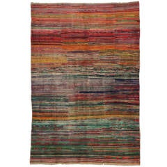 Mid-Century Zeki Müren, Sivas Striped Rug Mid-Century Zeki Müren, Sivas Striped Rug
