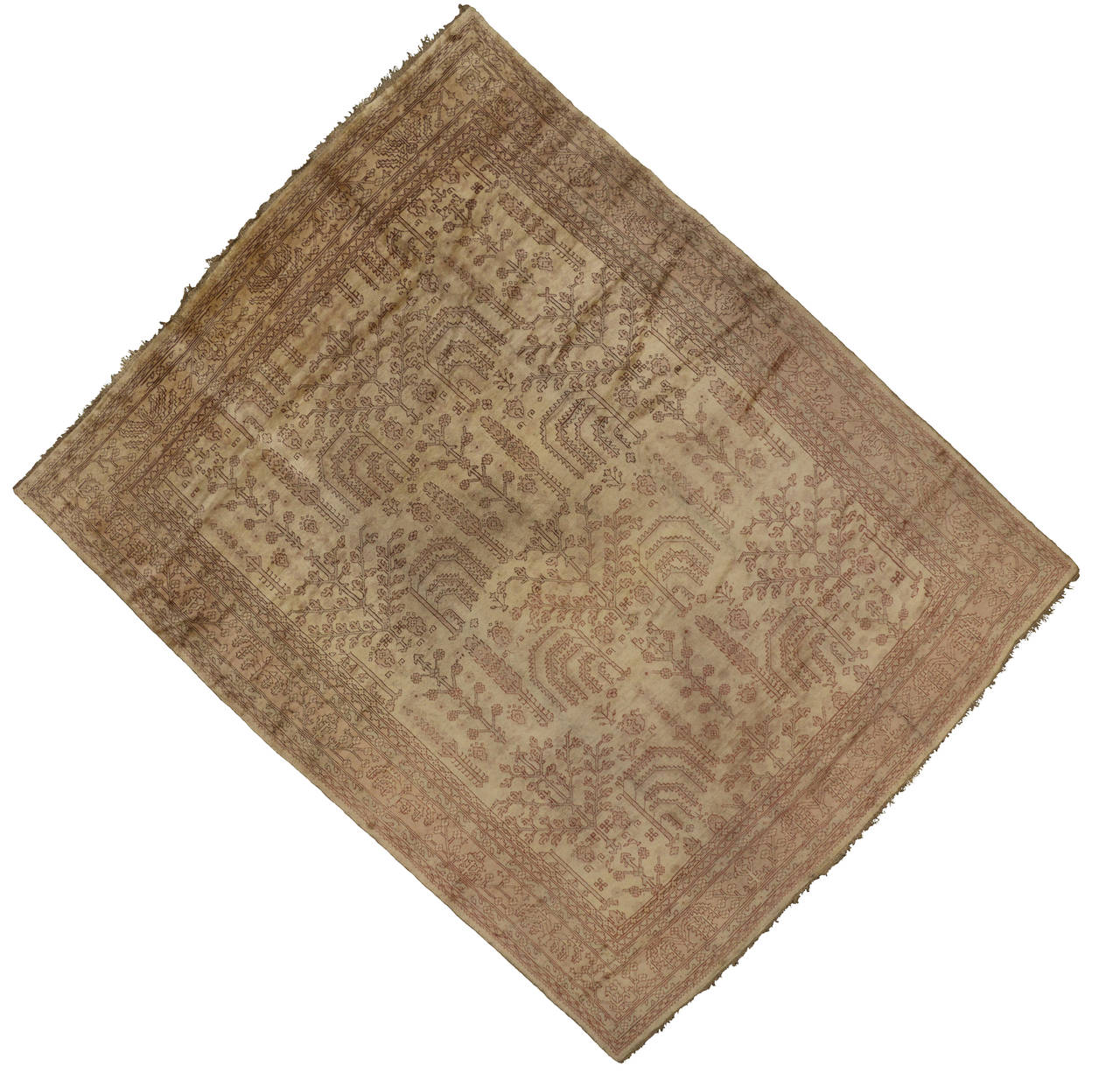 Antique Turkish Oushak Area Rug in Muted Colors with Transitional Style
