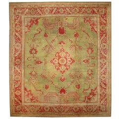 Antique Turkish Oushak Area Rug with Weeping Willow Tree Design
