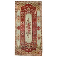 Antique Turkish Oushak Rug with Modern Design in Jewel-Tone Colors 1